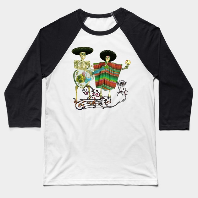 Singing and dancing sugar skeleton Baseball T-Shirt by Nicky2342